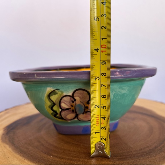 Kelly Jo Kuchar 4 PC Chip & Dip Set. Handpainted Handmade in Mexico. Signed. - Picture 12 of 16